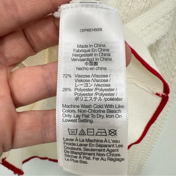 Madewell Cream Signature Open-Knit Cardigan Ruffle Hem NWT Casual Lightweight - Picture 6 of 9